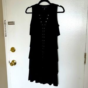 WHBM black ruffle dress